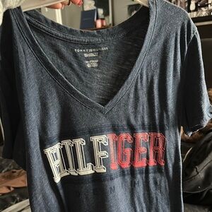 Tommy Hilfiger Denim Blue V-Neck Tee